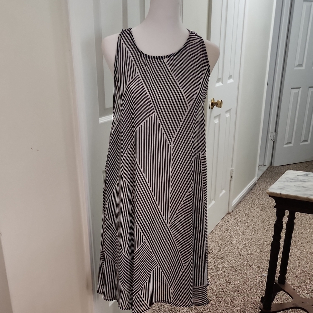 No Boundaries Black and White Geometric Mini Dress XL